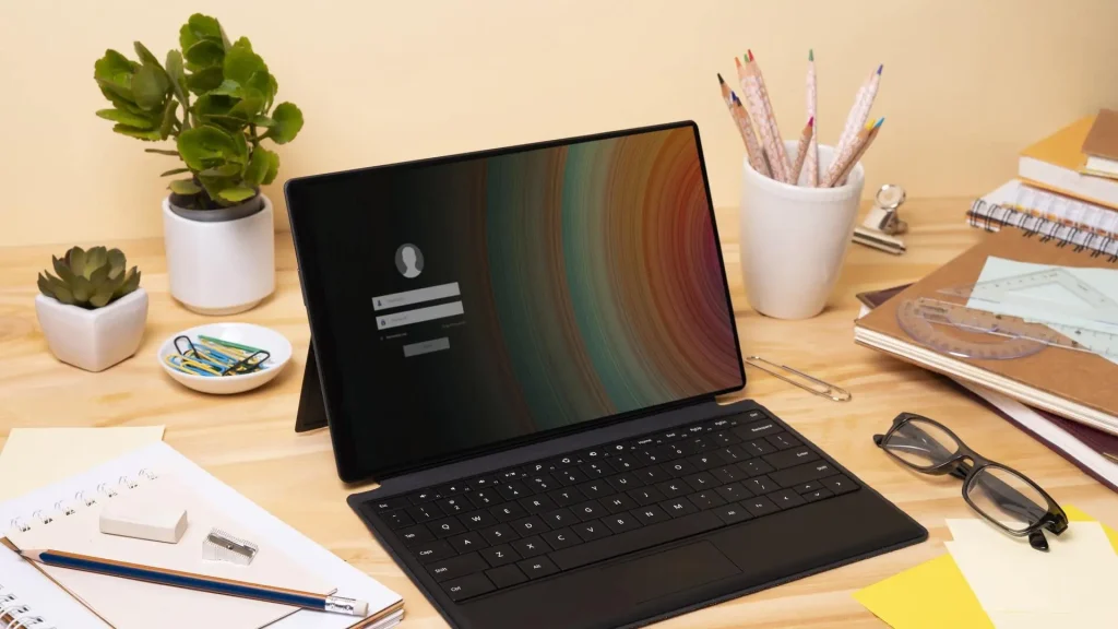 kennertech Un portátil en un escritorio con una pantalla que muestra el escritorio de Windows 10. La imagen ilustra el contexto de la finalización del soporte para Windows 10, recordando a los usuarios la importancia de actualizar a una versión más reciente del sistema operativo para mantener la seguridad y el rendimiento del dispositivo.