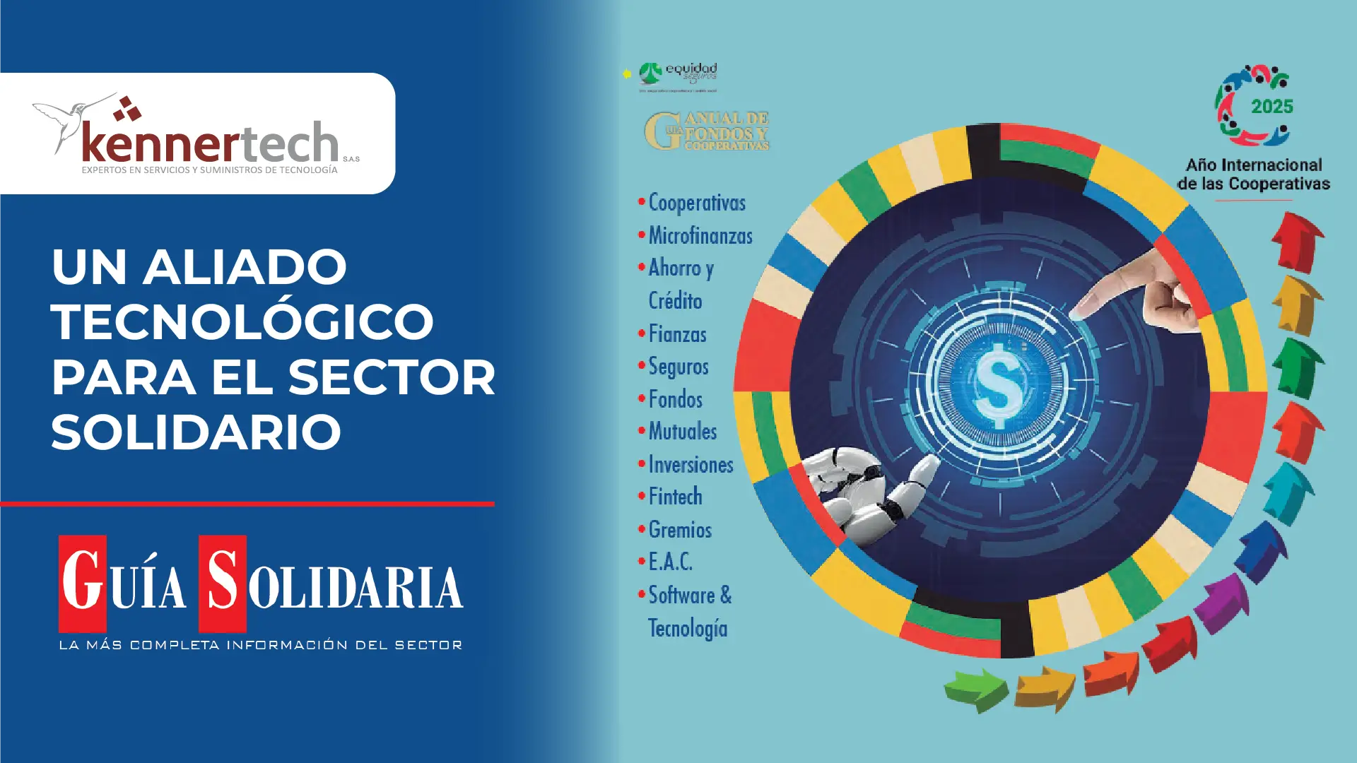 revista Guía Solidaria, destacando su compromiso con la innovación tecnológica y sus contribuciones al desarrollo social y empresarial.